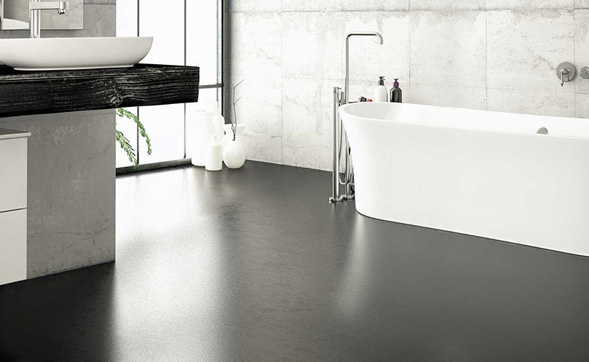 Concrete bathroom floor