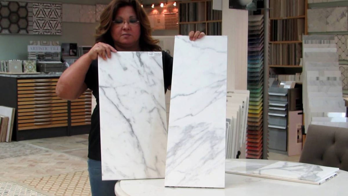 The Great Bathroom Tile Debate Marble Vs Porcelain,Queen Size Mattress Dimensions In Cm