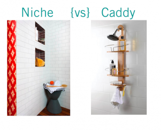Recessed Shower Niche vs. Shower Caddy