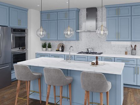 Blue kitchen cabinets