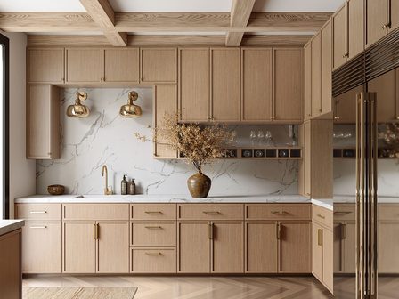 Brown kitchen cabinets