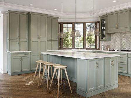 Green kitchen cabinets